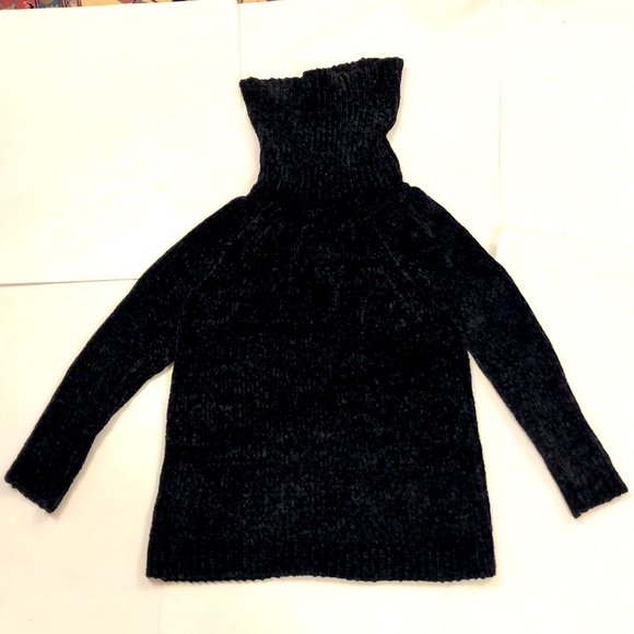 Saks Fifth Avenue S Chenille Dark Charcoal Grey Sweater Cozy Excellent Condition - Picture 2 of 11